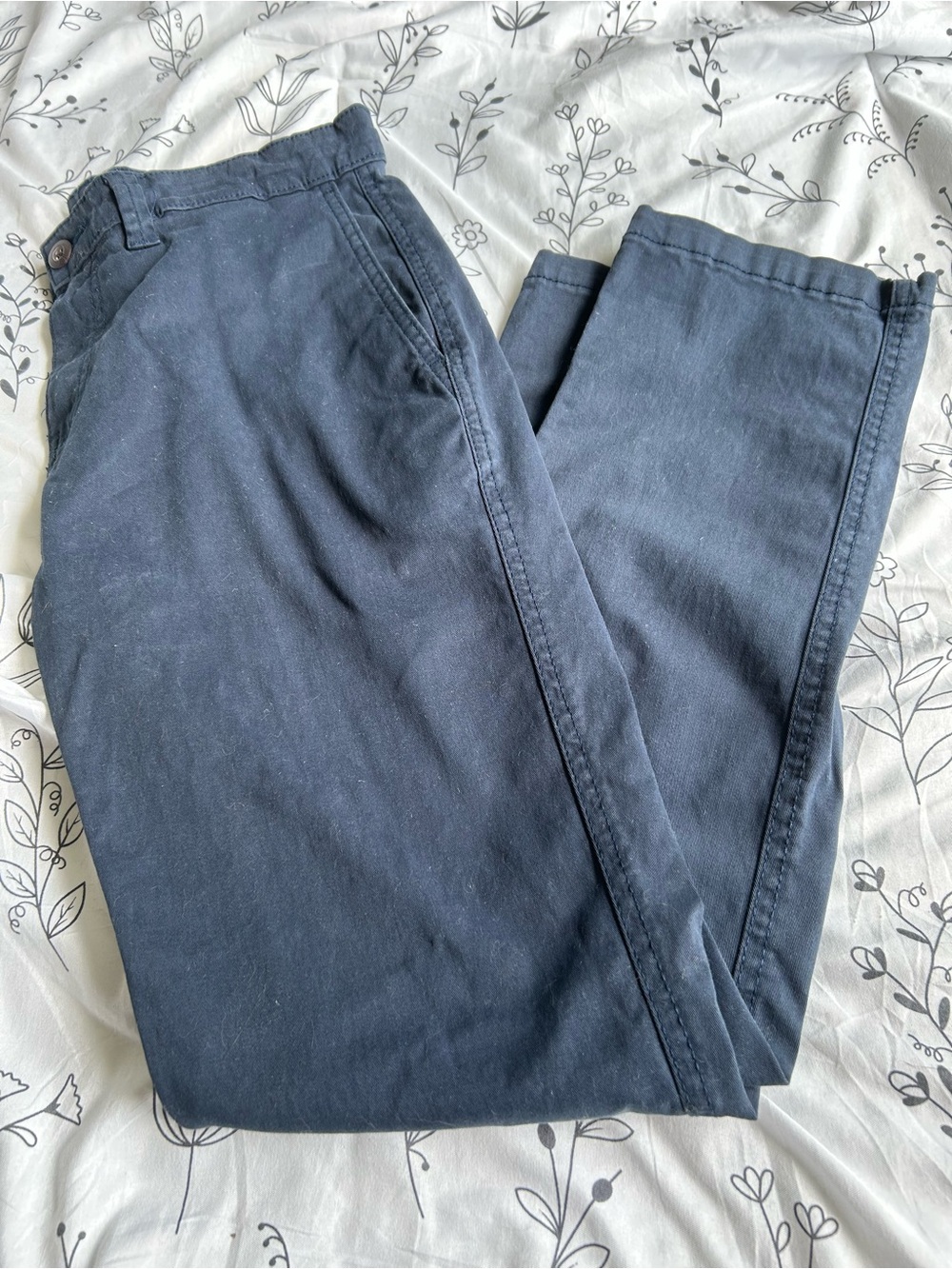 George Men's Dark Blue Cotton Chinos
